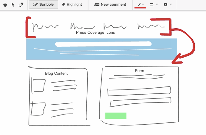 Conceptboard scribble tool example