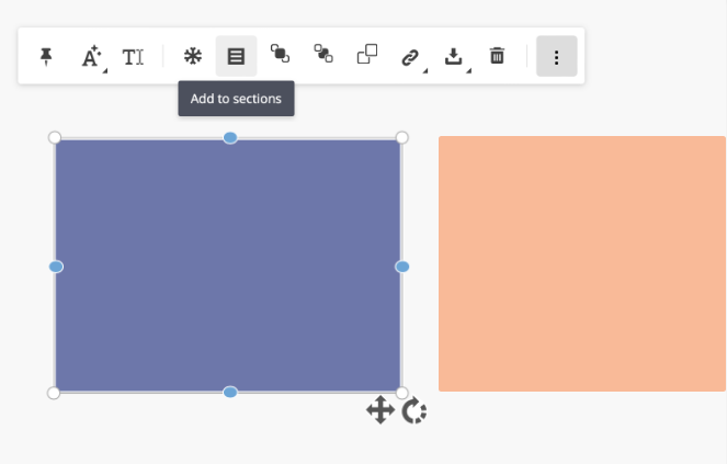 image which shows how to add sections on the online whiteboard