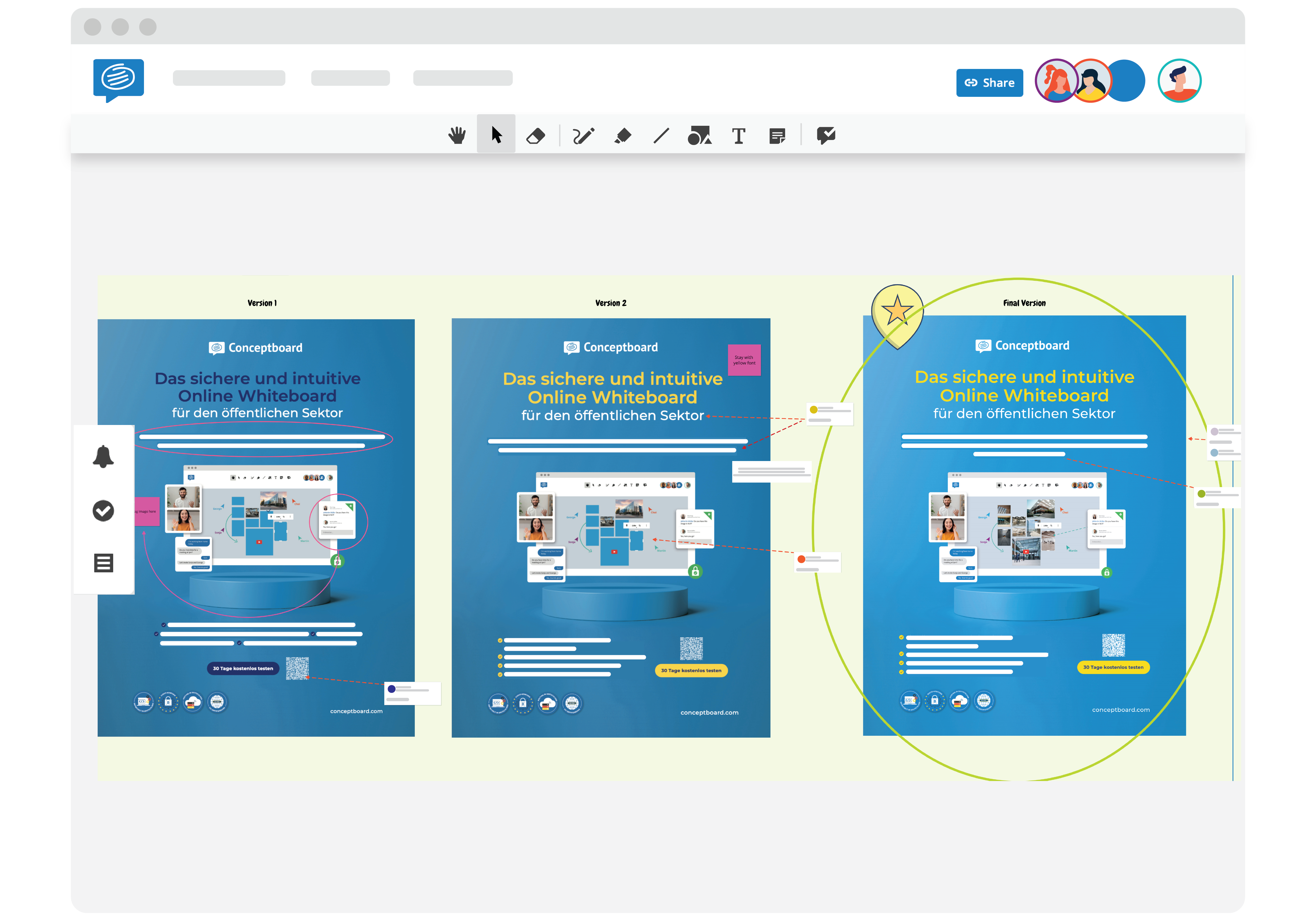 Design-Feedback geben mit Conceptboard