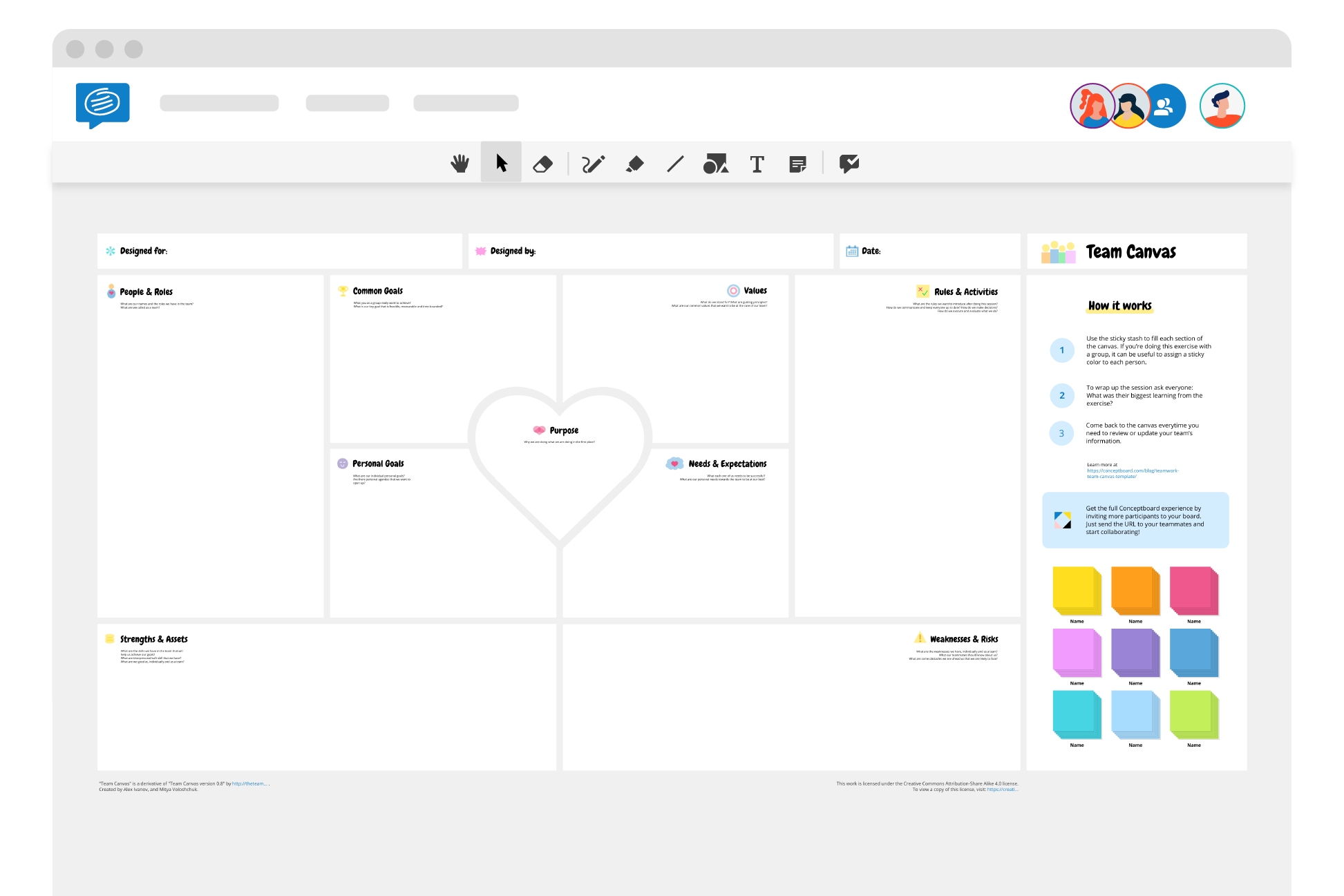 Team canvas template